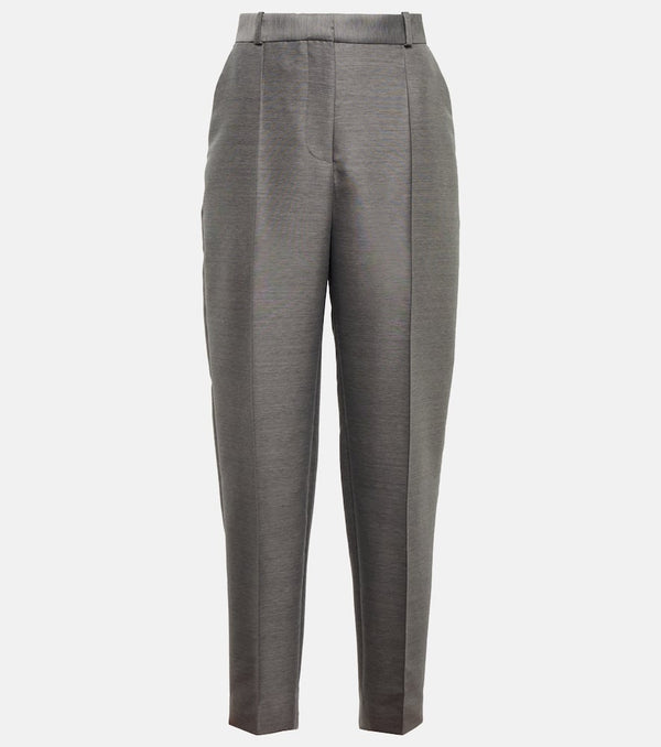 Toteme Mid-rise straight cotton and wool-blend pants