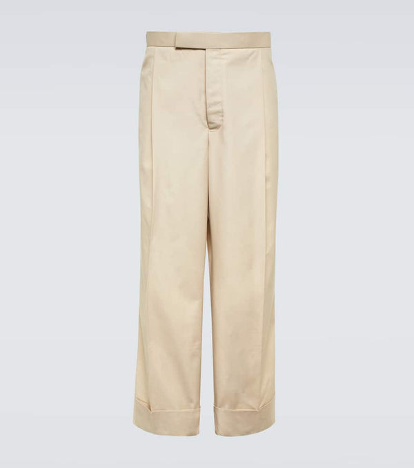 Thom Browne Tricolor straight cotton-blend pants