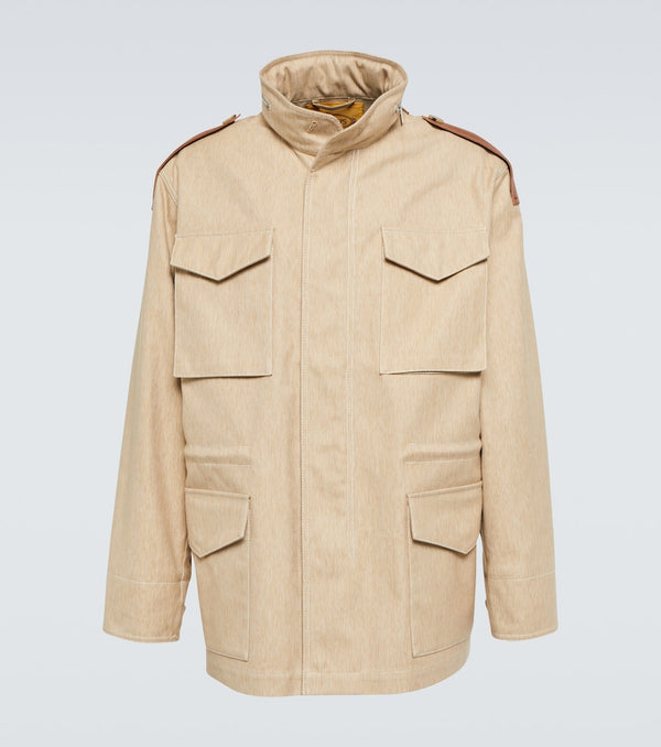 Tod's Coated leather-trimmed cotton jacket