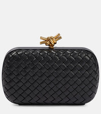 Bottega Veneta Knot Intreccio leather clutch