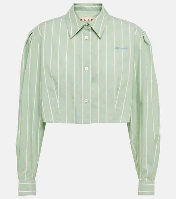 Marni Striped cropped cotton shirt