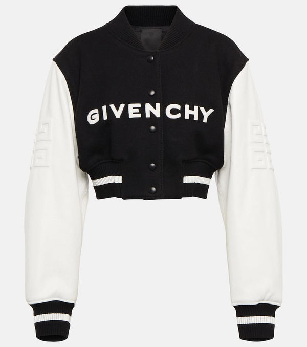 Givenchy Logo cropped varsity jacket