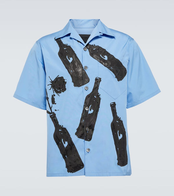 Prada Printed cotton bowling shirt