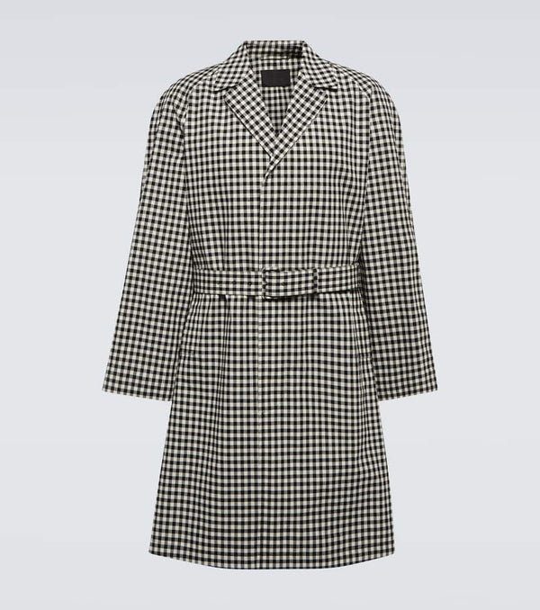 Prada Checked cotton trench coat