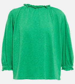 Velvet Ruffled cotton top