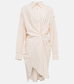 Marant Etoile Seen striped cotton shirt minidress