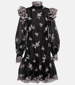 Erdem Nella floral embroidered silk minidress