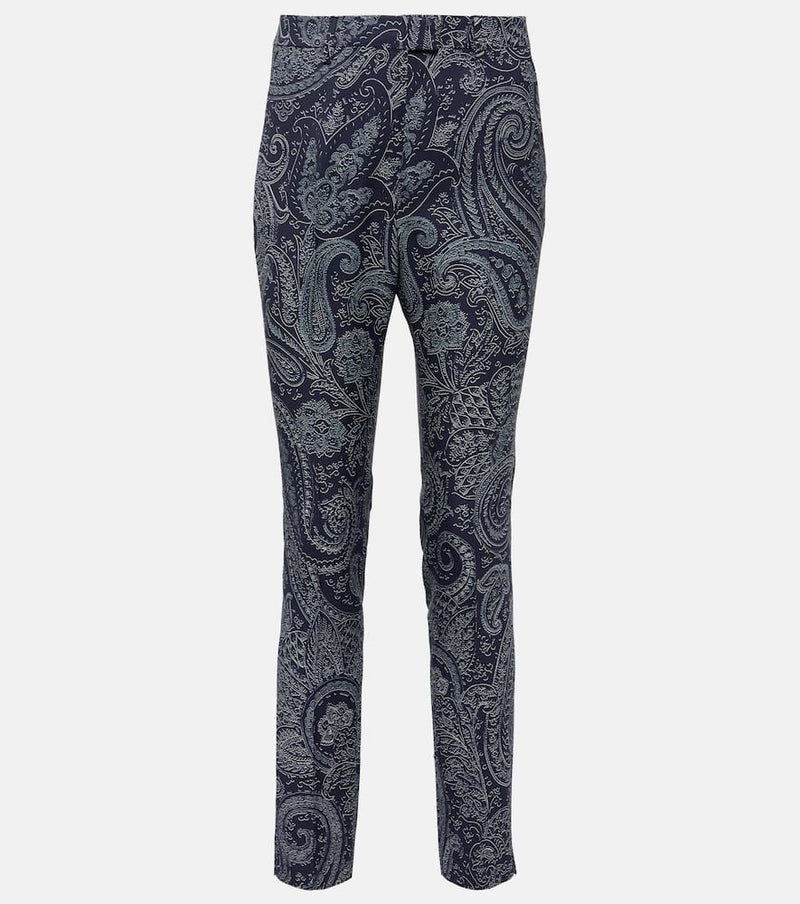 Etro Paisley high-rise slim pants