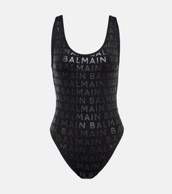 Balmain Logo printed swimsuit