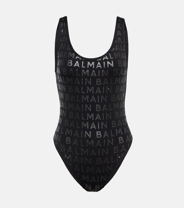 Balmain Logo printed swimsuit