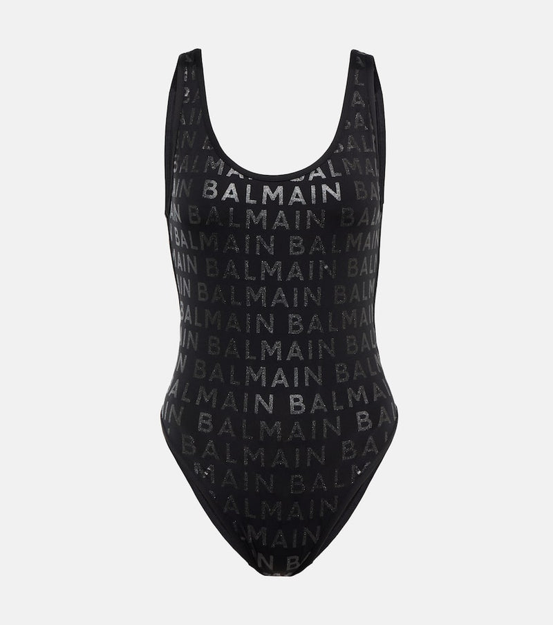 Balmain Logo printed swimsuit