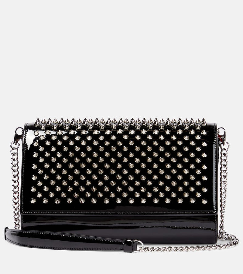 Christian Louboutin Paloma Embellished Leather Clutch Black