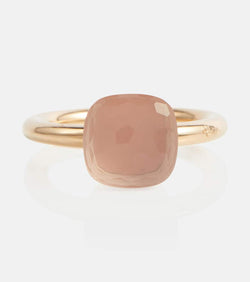 Pomellato Nudo 18kt gold ring with rose quartz