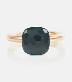 Pomellato Nudo 18kt gold ring with London Blue topaz