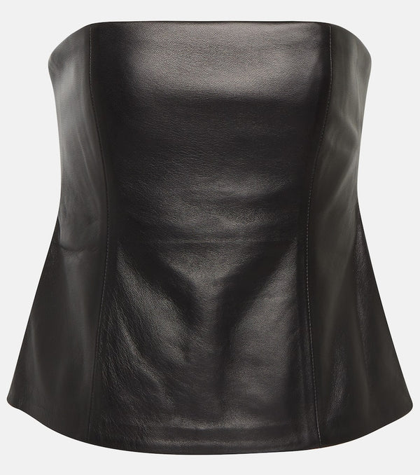 CO Essentials leather bustier top