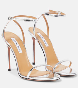 Aquazzura Olie 105 metallic leather sandals