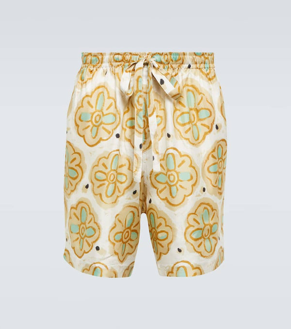 Commas Printed silk shorts