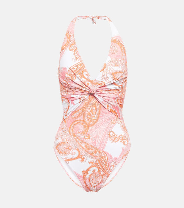 Melissa Odabash Zanzibar paisley halterneck swimsuit