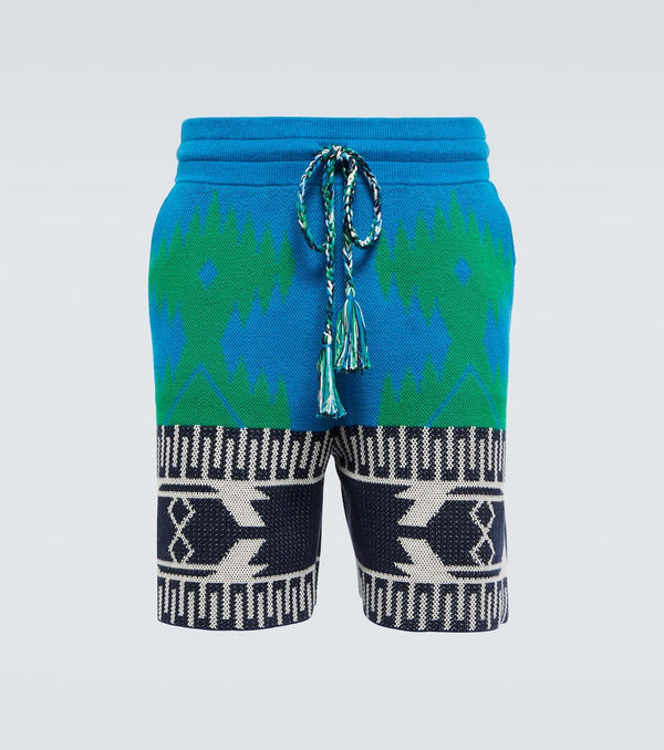 Alanui Cotton Piquet Icon jacquard shorts