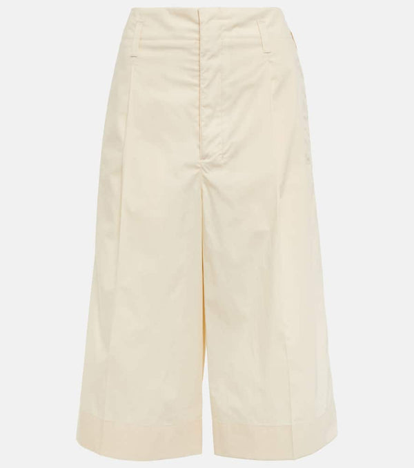 Lemaire Pleated cotton shorts