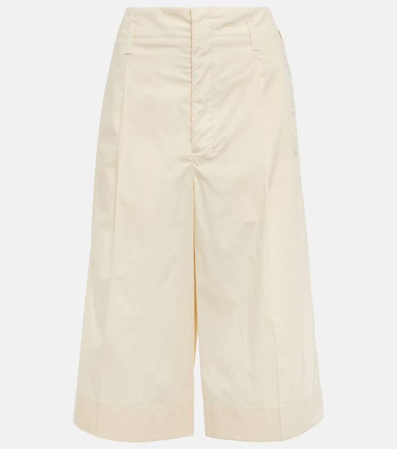 Lemaire Pleated cotton shorts