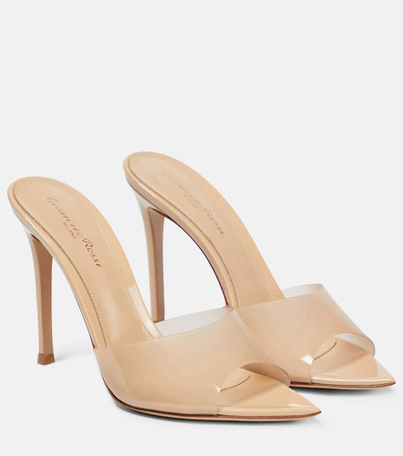 Gianvito Rossi Elle 105 TPU and patent leather mules