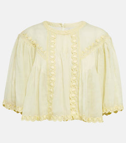 Isabel Marant Ogalice eyelet cropped shirt