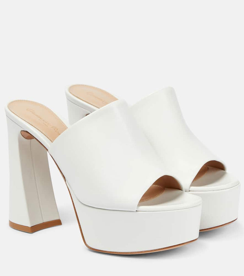 Gianvito Rossi Holly leather platform mules