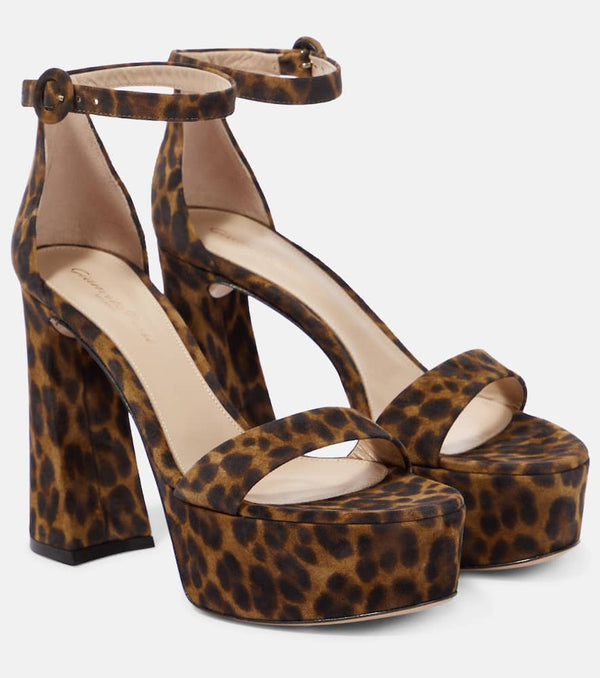 Gianvito Rossi Leopard-print suede platform sandals