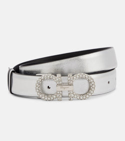 Ferragamo Gancini embellished leather belt