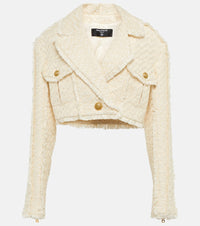 Balmain Cotton-blend tweed cropped jacket