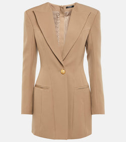 Balmain Single-breasted wool blazer minidress