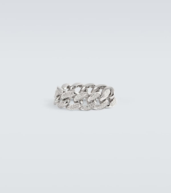 Shay Jewelry Link 18kt white gold ring with diamonds