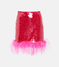 Giuseppe di Morabito Sequined feather-trimmed miniskirt