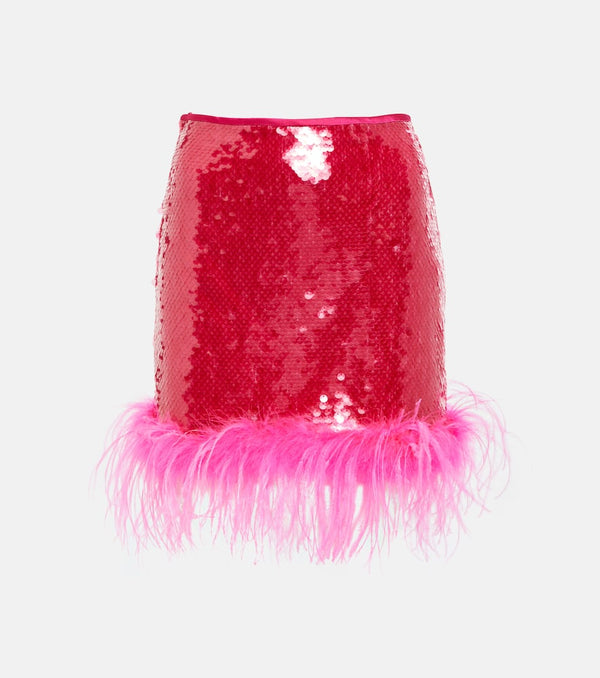 Giuseppe di Morabito Sequined feather-trimmed miniskirt