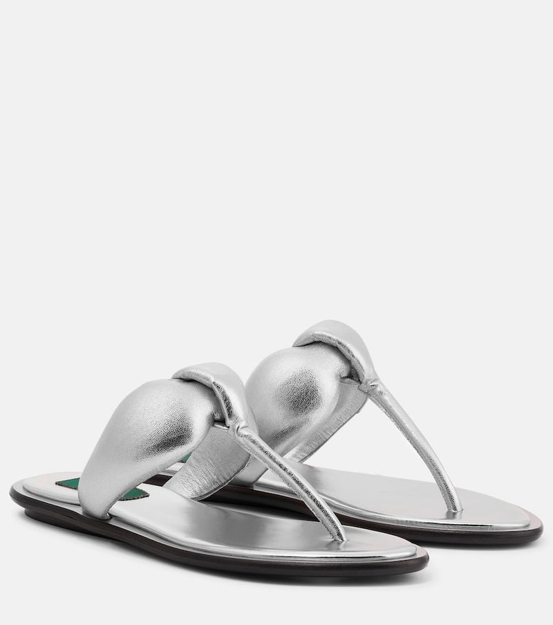 Pucci Metallic leather thong sandals