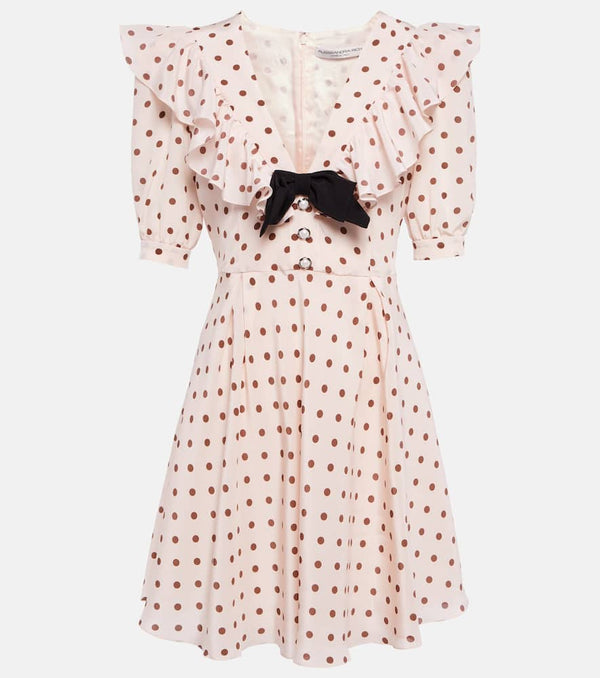 Alessandra Rich Polka-dot silk minidress