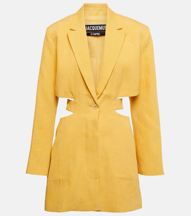 Jacquemus La Robe Bari Linen-Blend Minidress Black