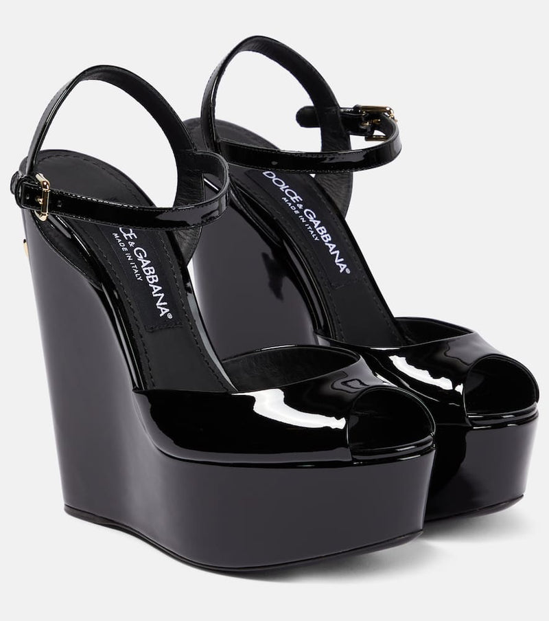 Dolce & Gabbana Patent leather wedge sandals