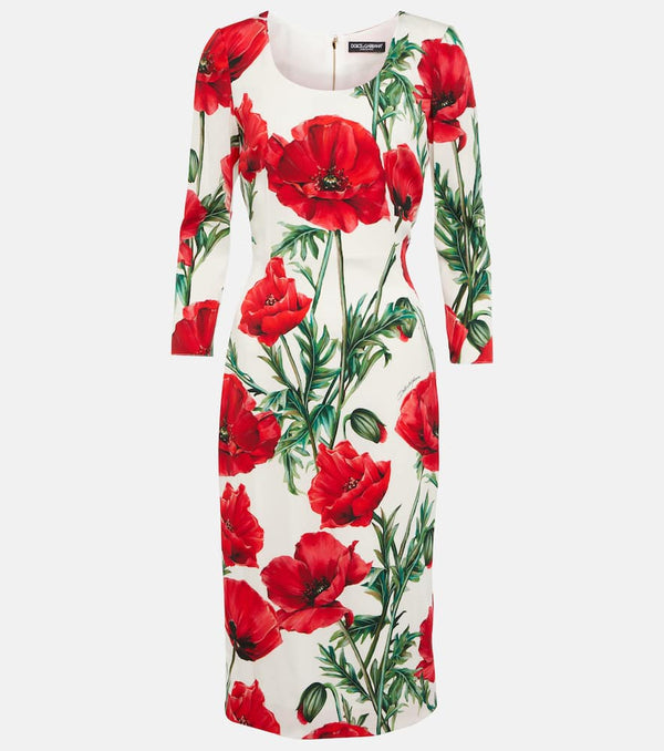 Dolce & Gabbana Floral-printed silk-blend midi dress