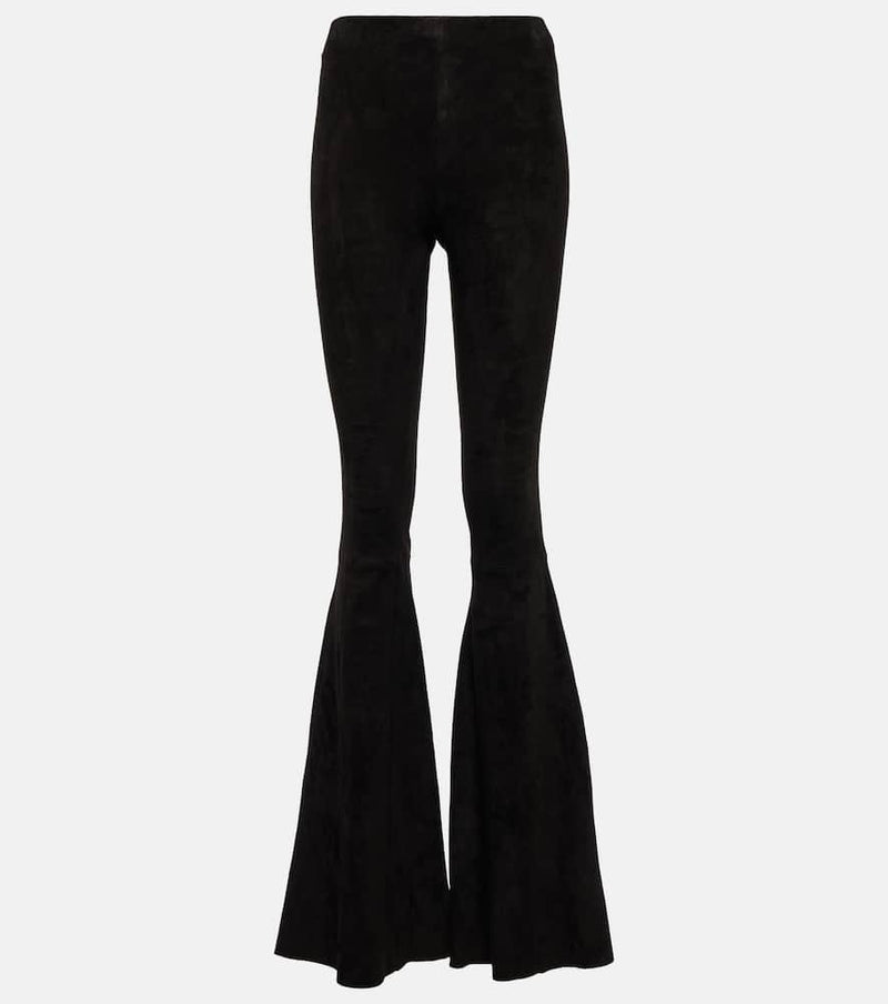 Stouls High-rise suede flared pants