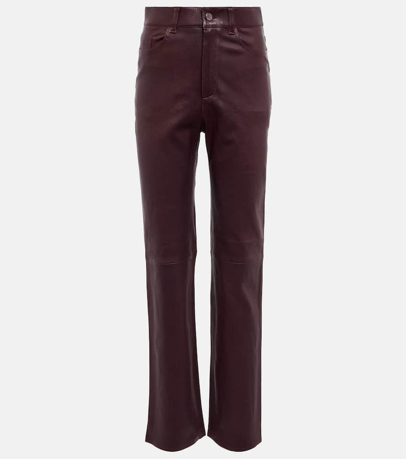 Stouls Terry high-rise straight leather pants