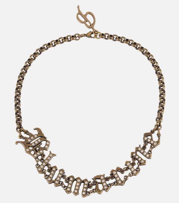 Blumarine Logo embellished choker necklace