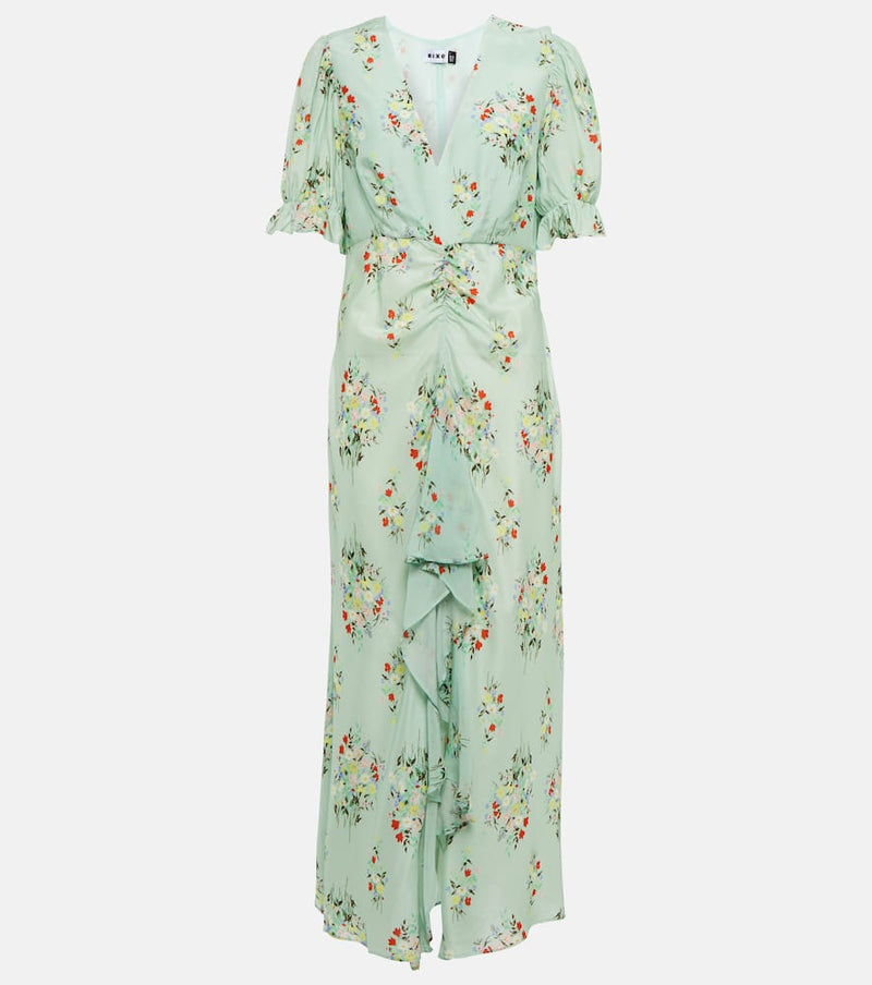 Rixo Ariel floral cotton and silk dress