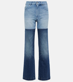 Peter Do Patchwork high-rise straight jeans