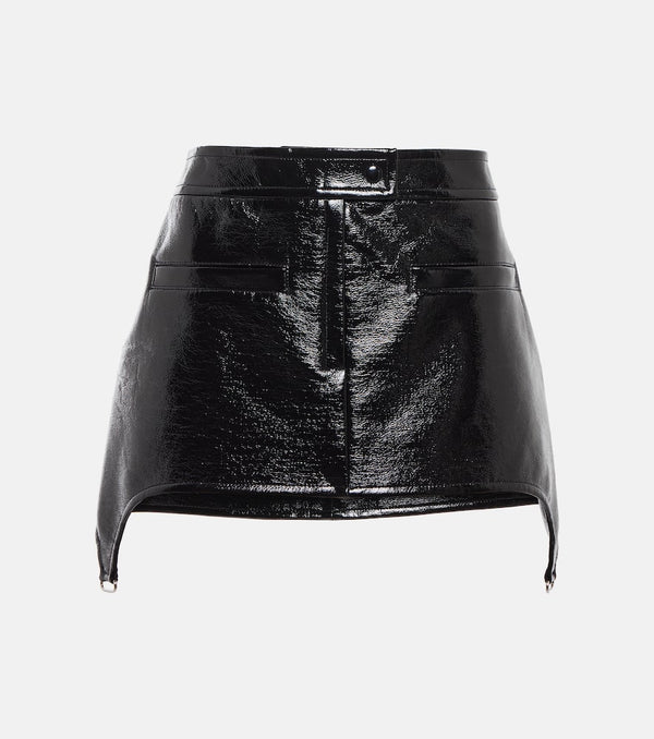 Courrèges Asymmetric vinyl miniskirt