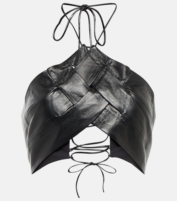 Aya Muse Vortico faux leather crop top