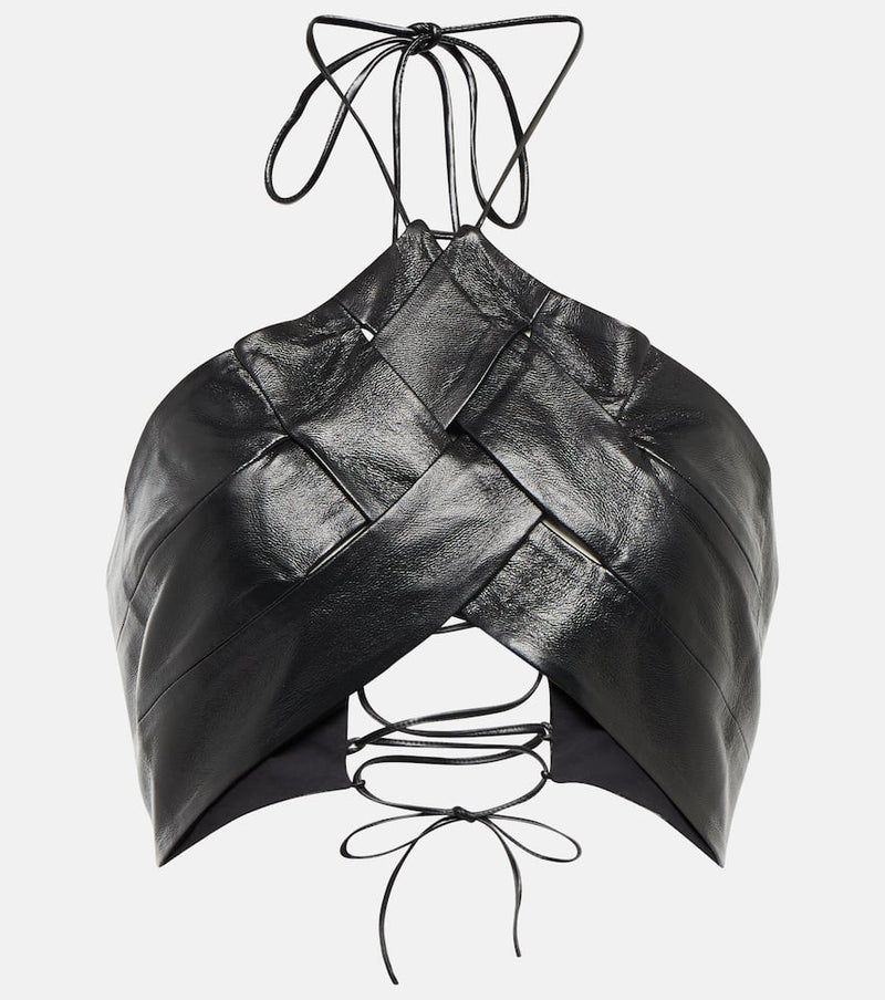 Aya Muse Vortico faux leather crop top