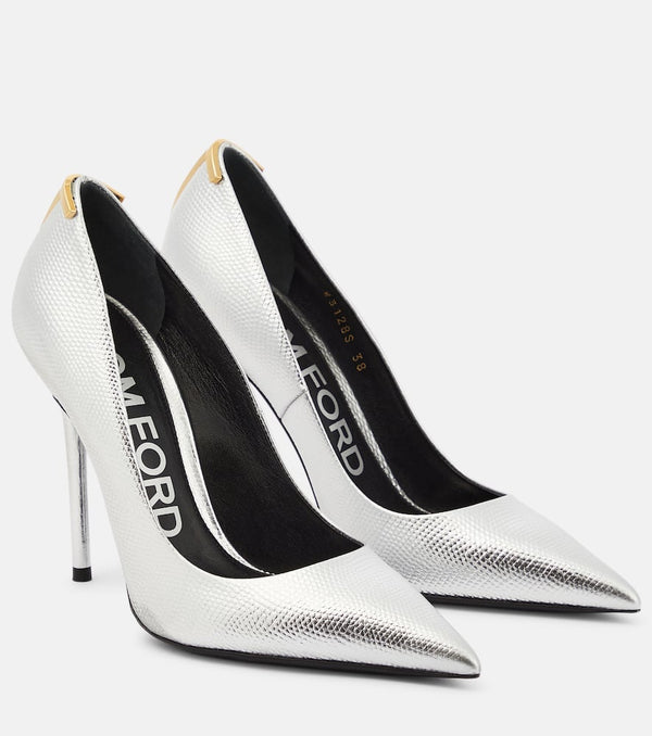 Tom Ford Metallic leather pumps