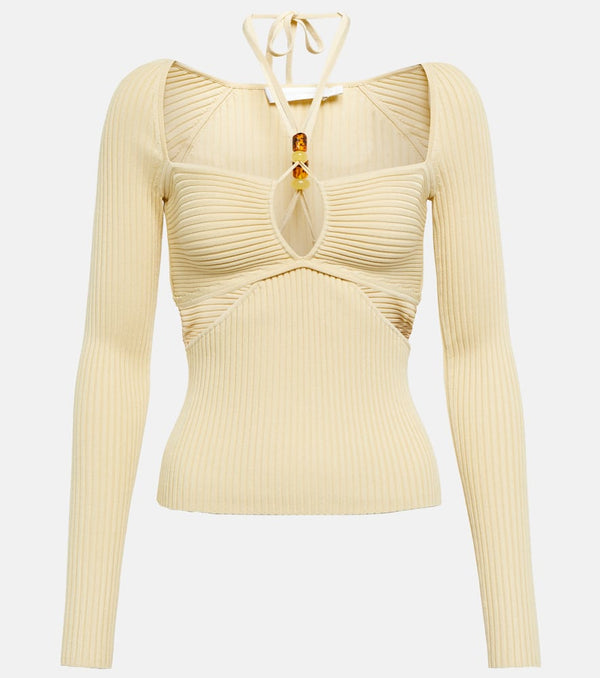 Simkhai Elenor cutout ribbed-knit top